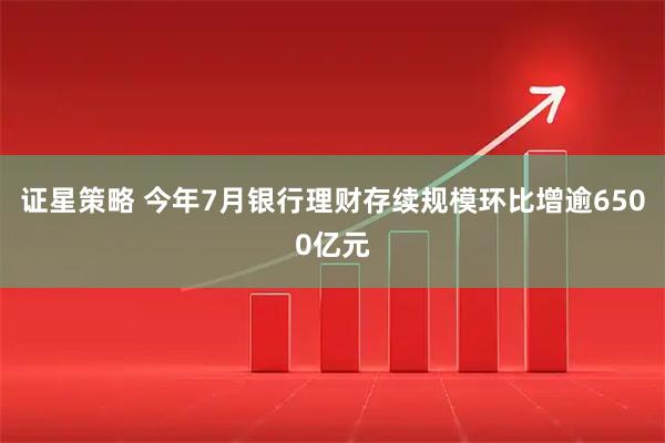 证星策略 今年7月银行理财存续规模环比增逾6500亿元